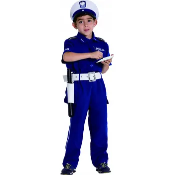 Karnevalový kostým POLICAJT Kostým KARNEVALOVÝ POLICAJTSKÝ OBLEK vel. 140 cm DOPRAVNÍ POLICIE KOSTÝM NA PLES