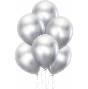 Balónek Latexové balónky chromované stříbrné 30cm 5ks