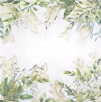 Papírový ubrousek Papírové ubrousky se zelenými lístky 33 cm, 20 ks