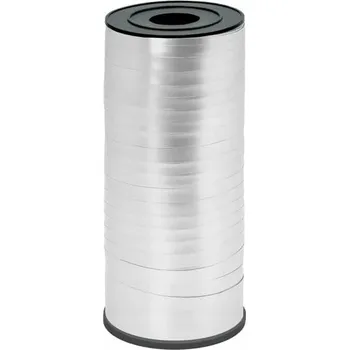 Balónek Stužka plastová na balónky stříbrná chrom matná, 92 m