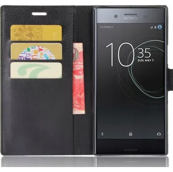 Pouzdro na mobilní telefon Pouzdro s klopou Litchi pro Sony XPERIA XZ Premium černé