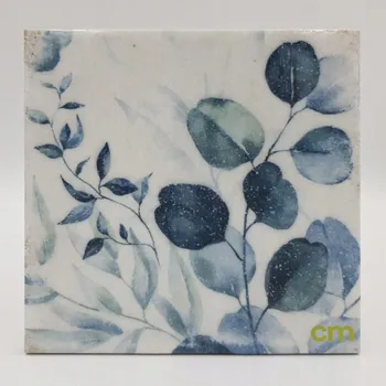 Dlažba Čtvercová dlaždice Peronda Harmony 14,8 x 14,8 cm bílá, odstíny modré, odstíny zelené