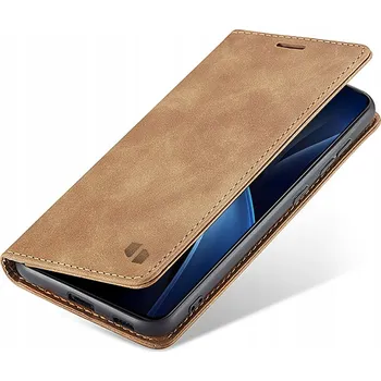 Pouzdro na mobilní telefon Pouzdro s klopou Spacecase pro Samsung Galaxy S25 Ultra, hnědé