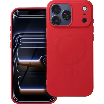 Náhradní kryt pro mobilní telefon Silikonový kryt Mag Cover (s velkým otvorem) s MagSafe pro iPhone 17 Pro Max červený