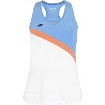 TRIČKO BABOLAT PLAY TANK TOP DÍVČÍ BÍLÉ/SVĚTLE MODRÁ 140