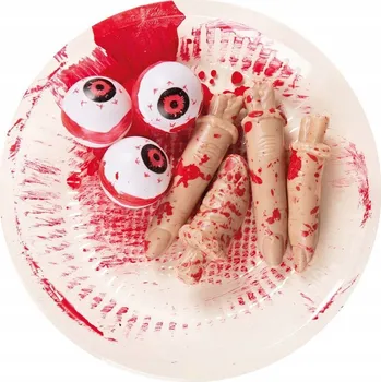 Podnos s uříznutými prsty a očima - Halloween
