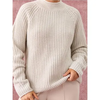 Dámský svetr Sinsay - Svetr z&nbsp;tlustého úpletu - krémová - 246FJ-12X - 246FJ-12X-XS