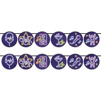 Papírová girlanda "Disco Neon", Congee, 500 cm