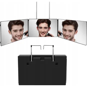 Zrcadlo ZRCADLO 360° pro zavěšení SKLÁDACÍ PRO MAKE-UP 3-SMĚRNÝ ÚHEL POHLEDU