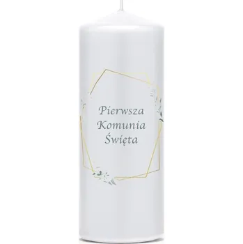 Svíčka Bílá svíčka 15 cm První Svaté Přijímání zdobená pro První svaté přijímání