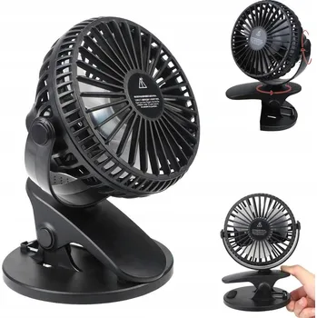 Domácí ventilátor Mini ventilátor Bedee s klipem - černý