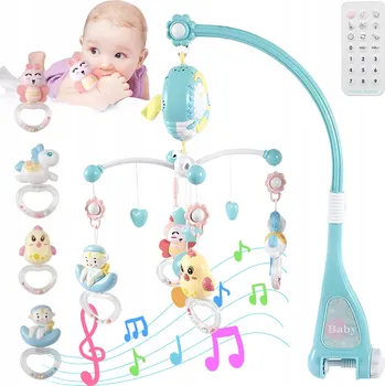 Kolotoč nad postýlku Hrací kolotoč nad postýlku, chrastítko a uklidňující hračka