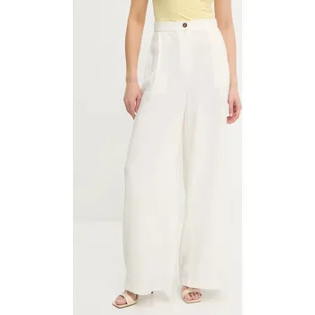 Dámské kalhoty Kalhoty Answear.LAB dámské, bílá barva, široké, high waist 031422..tos 00X, vel. XL