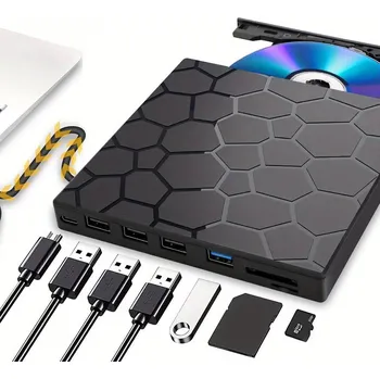 Externí Přenosná DVD CD USB 3.0 Vypalovačka Přehrávač Disků SLIM