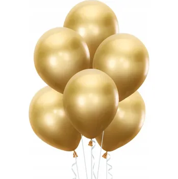 Balónek Latexové balónky chromově zlaté 30 cm 5 ks