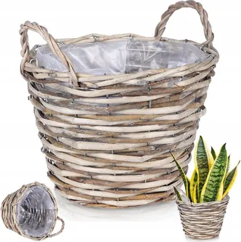 Květináč Obal na květináč 27 cm proutěný béžový