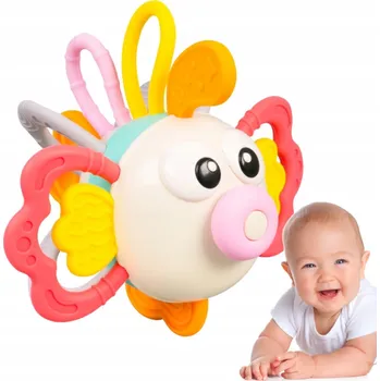 Hračka pro nejmenší SENZORICKÁ RYBKA CHRASTÍTKO VELKÁ BAREVNÁ KOUSÁTKO INTERAKTIVNÍ HRAČKA