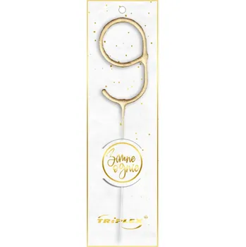 Vrták Prskavky Triplex číslice 9 zlaté, 17,5 cm