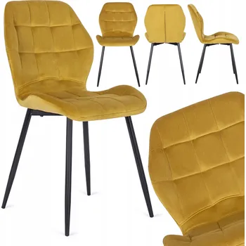 Židle Mebel Elite, žlutý velur, 1 ks