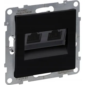 Elektrická zásuvka Zásuvka 2xRJ45/kat. 5E UTP, ČERNÁ SUNO