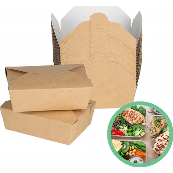 Jednorázové nádobí Papírové obaly na oběd malé 50 ks