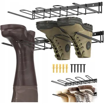 Botník KOVOVÝ BOTNÍK NA BOTY 2 KS MONTÁŽ NA STĚNU SKLADOVÁNÍ NA STĚNĚ