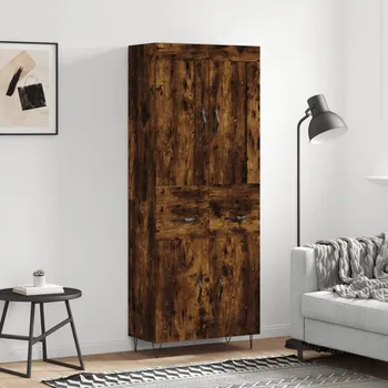 Příborník do zásuvky zahrada-XL Skříň highboard kouřový dub 69,5 x 34 x 180 cm kompozitní dřevo 3199910