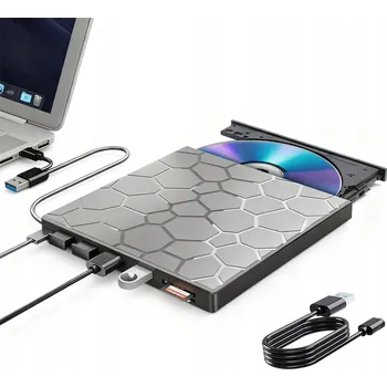 Mechanika Externí Přenosná DVD CD USB 3.0 Vypalovačka Přehrávač Disků