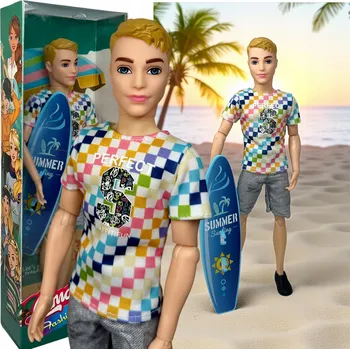 Panenka PANENKA KEN KEVIN STYLOVÝ SURFAŘ S DOPLŇKY NA DOVOLENOU, POHYBLIVÉ KLOUBY, JAKO DÁREK