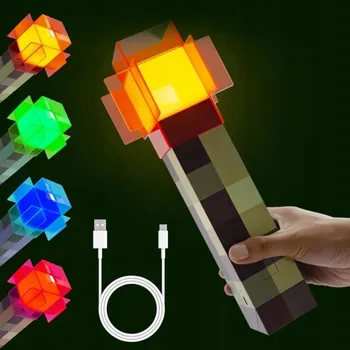 Lampička MINECRAFT POCÁTKA RGB NOČNÍ LAMPA ZÁVĚSNÁ DÁREK DÁREK S USB