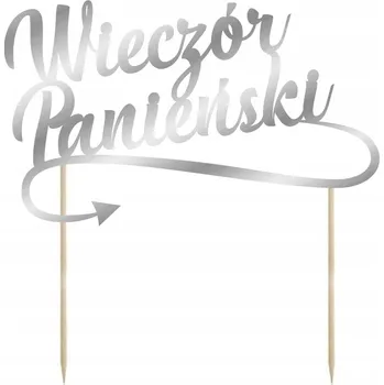 Jedlá dekorace na dort Stříbrná Zápich do dortu Rozlučka Se Svobodou 21cm 1 Ks