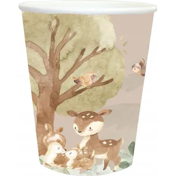 Party nádobí Papírové Kelímky s motivem lesních zvířátek, 6 kusů
