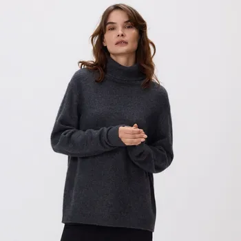 Dámský svetr Reserved - Vlněný svetr s kašmírem - tmavě šedá - 160GS-90M - 160GS-90M-M