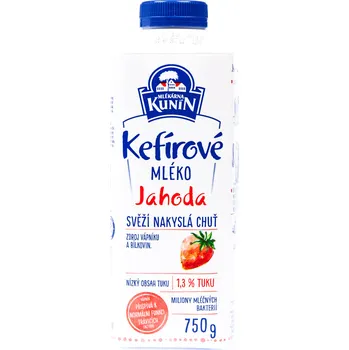 CZ distribuce MLÉKÁRNA KUNÍN Mléko kefírové jahoda chlaz. 750 g