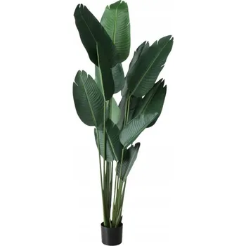 umělá květina UMĚLÁ ROSTLINA ZELENÁ V KVĚTINÁČI PŘIROZENÝ VZHLED BANÁNOVNÍK 185 X 50 CM