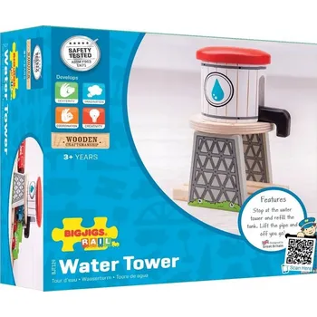 Dřevěná hračka BIGJIGS DOPLŇKY K DŘEVĚNÝM VLÁČKODRÁHÁM VODÁRENSKÁ VĚŽ BJT124