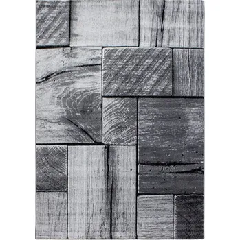 Koberec Koberec moderní Parma Vzory dřeva šedo-černý 160 cm x 230 cm