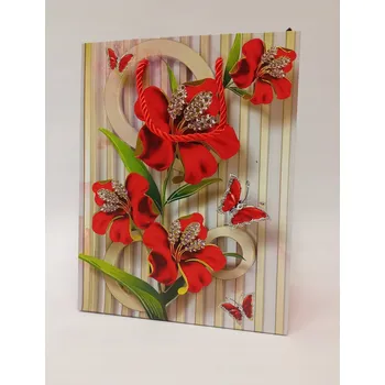 Dárková taška Dárková taška 18 cm x 23 cm x 10 cm - květiny