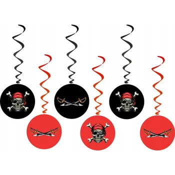 Party dekorace Narozeninová dekorace Pirát Piráti 6 ks Závěsné spirály