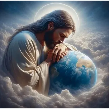 Obraz Diamantová Výšivka Diamond Painting Mozaika Ježíš Svět Kristus 30x40 5D