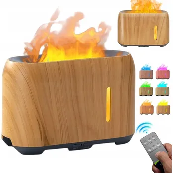 ZVHLČOVAČ VZDUCHU DIFUZÉR VŮNĚ EFEKT PLAMENE NOČNÍ LAMPA LED 7 BAREV