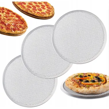 Forma na pečení 3 ks Hliníková síťka na pečení pizzy kulatá forma 30 cm (12 palců)