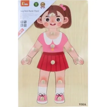 Dřevěná hračka Dřevěná sada Poznej tělo - dívka