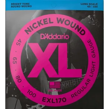 Struna pro kytaru a smyčcový nástroj Struny pro baskytaru D'addario EXL170 45-100