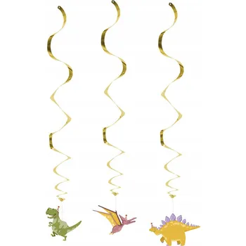 Party dekorace Závěsná dekorace spirály Dinosauři 3ks