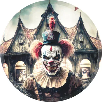 Party nádobí Halloweenové Papírové Talířky Pennywise 22,5 cm Klaun Zabiják 10 ks Santex