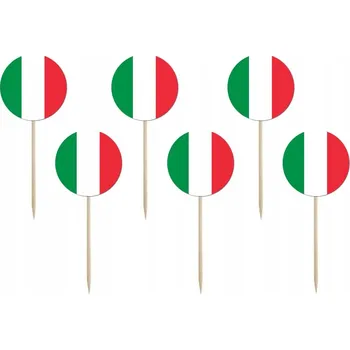 Jedlá dekorace na dort Zápichy do dortu cupcaky Itálie Vlajka Itálie 6 Ks
