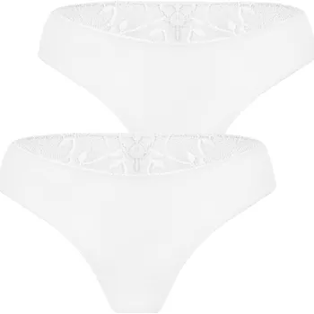 Kalhotky Dámské kalhotky Brazilské Kalhotky Bavlněné Krajkové Bílé Pierre Cardin XL