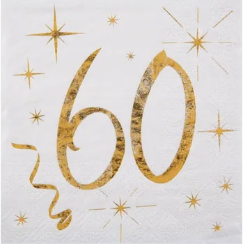 Papírový ubrousek Ubrousky k 60. narozeninám 12,5 cm 20 ks