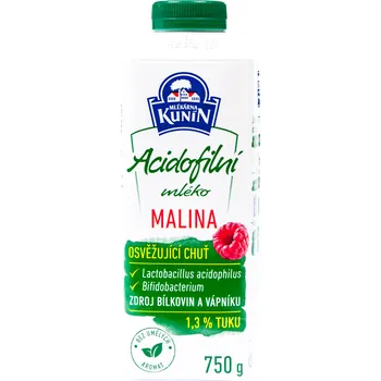 CZ distribuce MLÉKÁRNA KUNÍN Mléko acidofilní malina chlaz. 750 ml